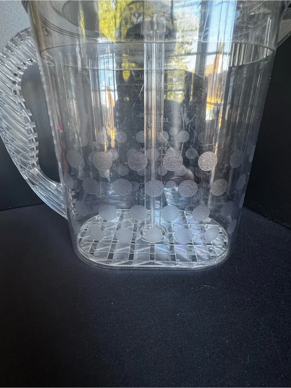 Pampered Chef Quick Stir Clear Plastic Beverage Pitcher with Lid and Handle